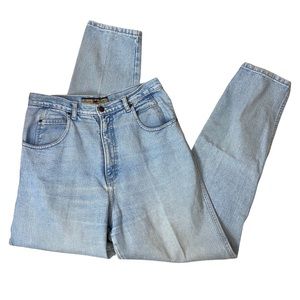 Gloria Vanderbilt 1990s Light Wash Vintage Denim High Waist Straight Jeans 14